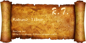 Rakusz Tibor névjegykártya